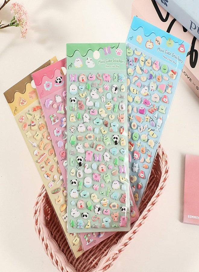 Aeenioy 5 Pcs 3D Stickers for Kids, Kawaii Stickers Set, Cute Cartoon Stickers for Phone Case, DIY Craft, Classroom Reward, Party Favors, Pink Blue Yellow Green Purple - Image 3